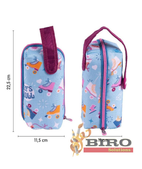 Пенал школьный Milan "Roller" 4 отделениями с наполнением